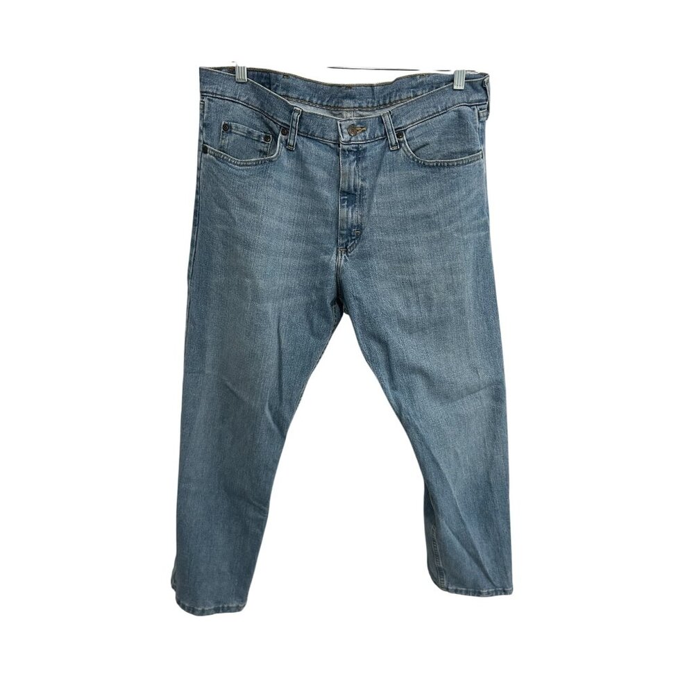 Wrangler Light Wash Straight Leg Jeans Mid Rise Cotton Blend Denim Classic Sz 36
